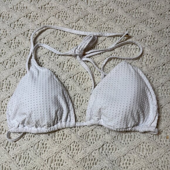 PQ Swim White Textured Triangle Bikini Top SAW-130R – Women’s M NWT - Picture 2 of 6